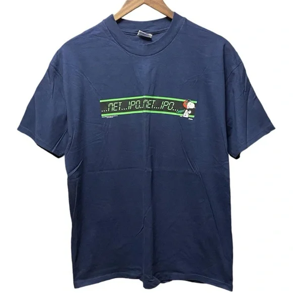 vintage 90s snoopy graphic MetLife Charlie Brown short sleeve casual T-shirt - Picture 1 of 7